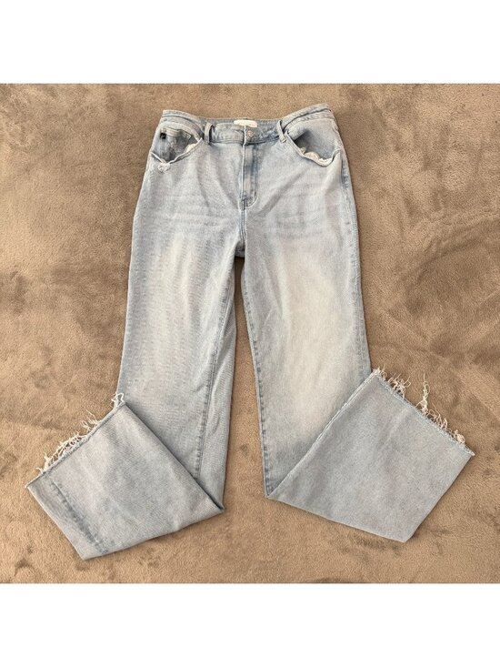KanCan Denim - KanCan Wide Leg High Rise Jeans Womens 15/31 Light Wash